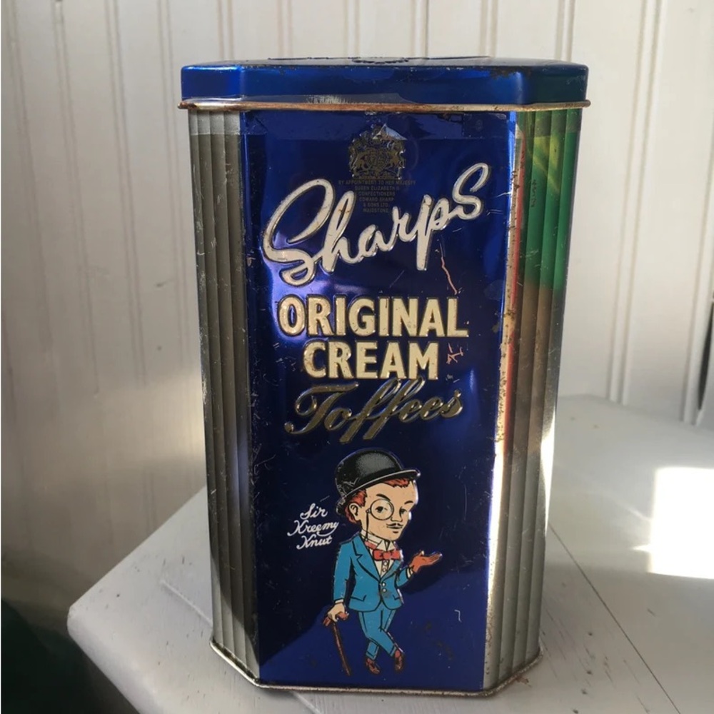 Vintage sharps original cream toffee tin